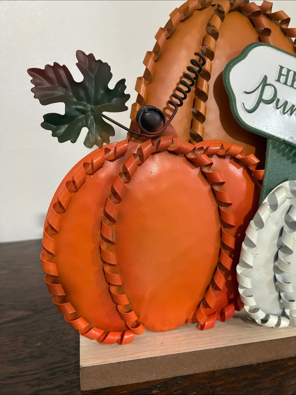 Fall Pumpkin Trio Table Decor - Orange & White